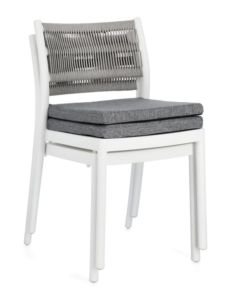 Bizzotto - Garden Chair Alvin White-grey  - Image 5