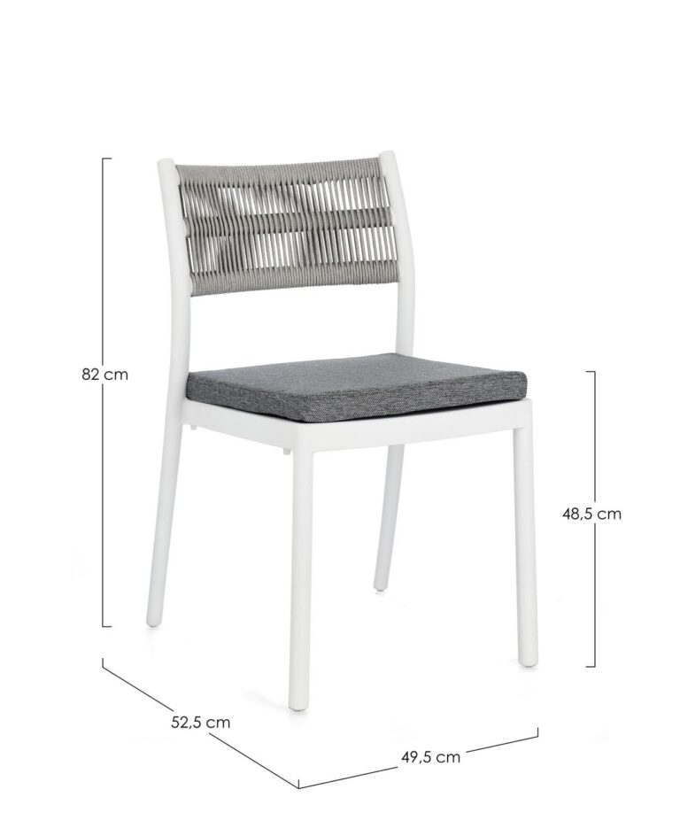 Bizzotto - Garden Chair Alvin White-grey  - Image 7