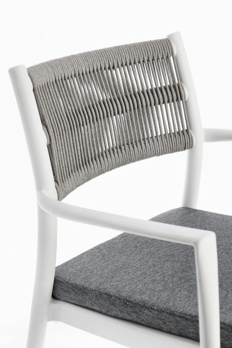 Bizzotto - Garden Chair Alvin Arm White-grey  - Image 3