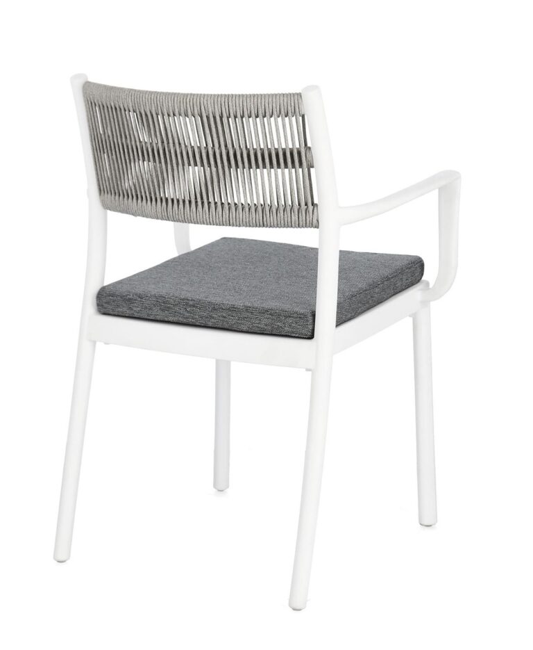 Bizzotto - Garden Chair Alvin Arm White-grey  - Image 7