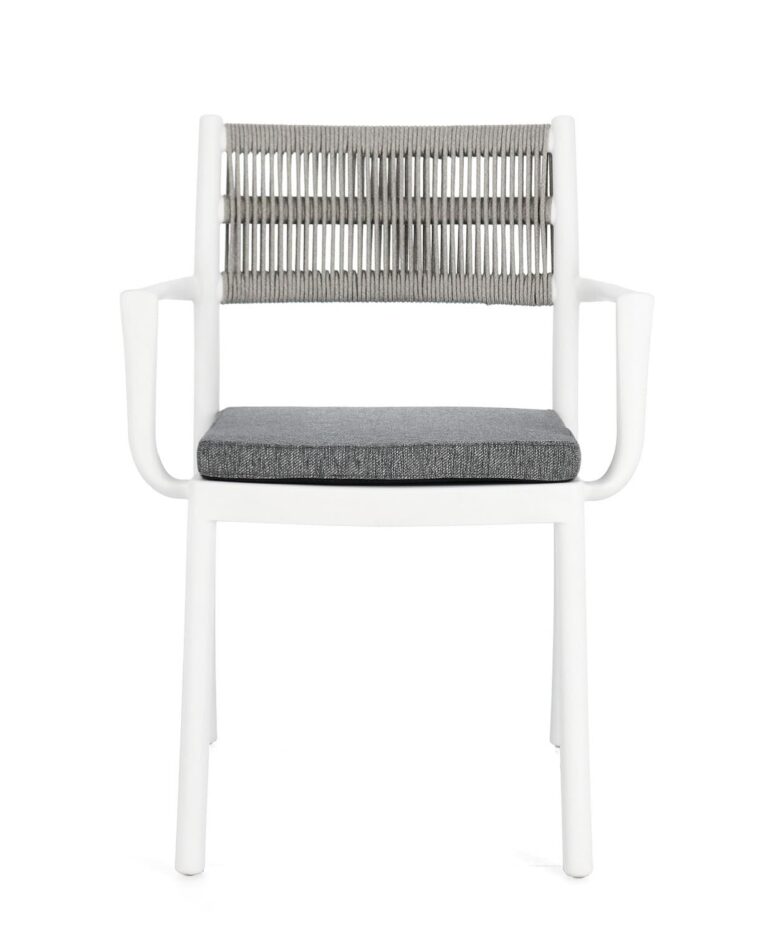 Bizzotto - Garden Chair Alvin Arm White-grey  - Image 8