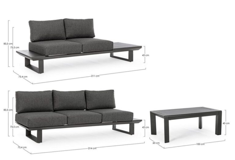 Bizzotto - Aiamööbli Komplekt Konnor Charcoal - Image 3