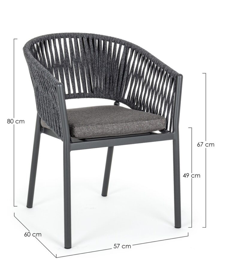 Bizzotto - Садовый стул Florencia Charcoal — изображение 10