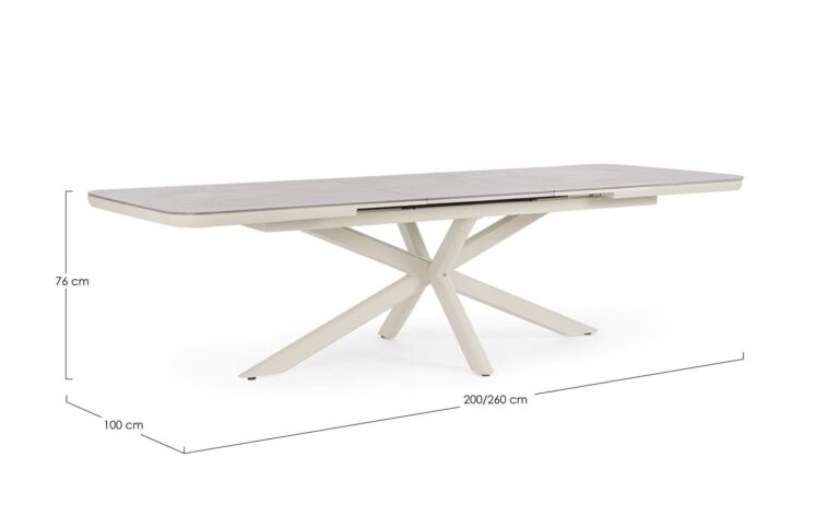 Bizzotto - Outdoor Extendable Table Pascal Pelican 200-260x110 - Image 7