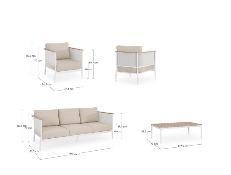 Bizzotto - Outdoor Furniture Set Ulises Vapor Set4 - Image 10