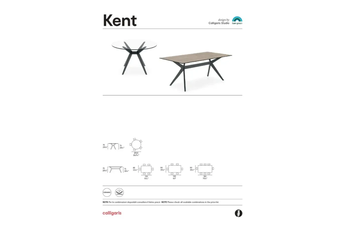 Calligaris - Round dining table Kent CS4105-FD - Image 3