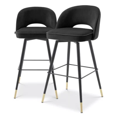 Eichholtz - Baaritoolid Cliff Black Set Of 2 - Image 5
