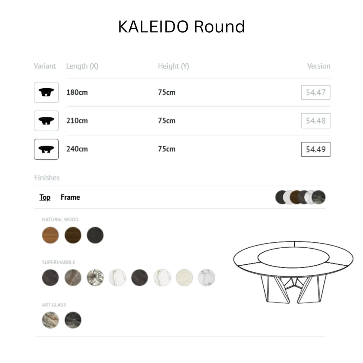 Bontempi - Round dining table Kaleido 54.49 - Image 7