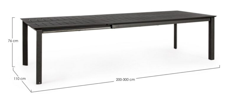 Bizzotto - Садовый стол Konnor Charcoal 200-300x110 — изображение 7