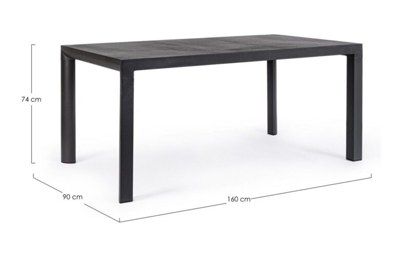 Bizzotto - Outdoor Table Mason Charcoal 160x90 - Image 4