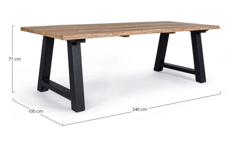 Bizzotto - Outdoor Table Roland Charcoal - Image 4