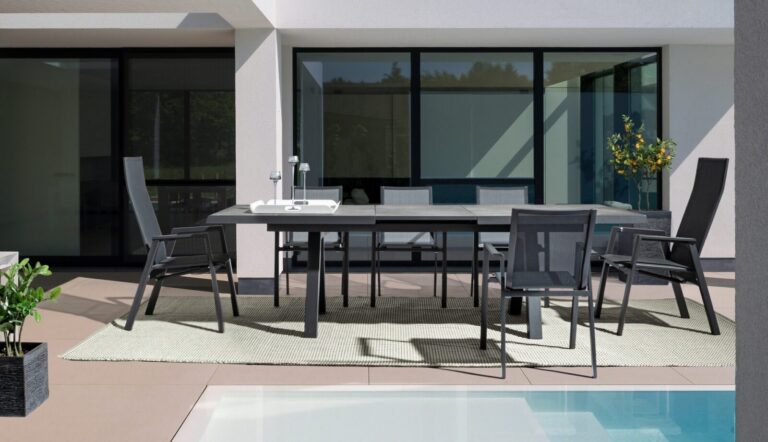 Bizzotto - Extendable Garden Table Krion Charcoal 205-265x103 - Image 16