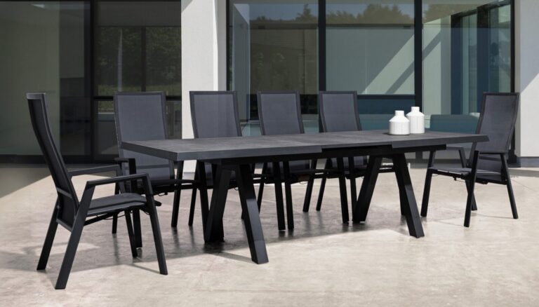 Bizzotto - Extendable Garden Table Krion Charcoal 205-265x103 - Image 17