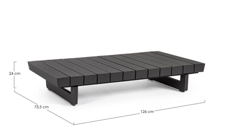 Bizzotto - Outdoor Coffee Table Infinity Charcoal 126x73.5 - Image 7