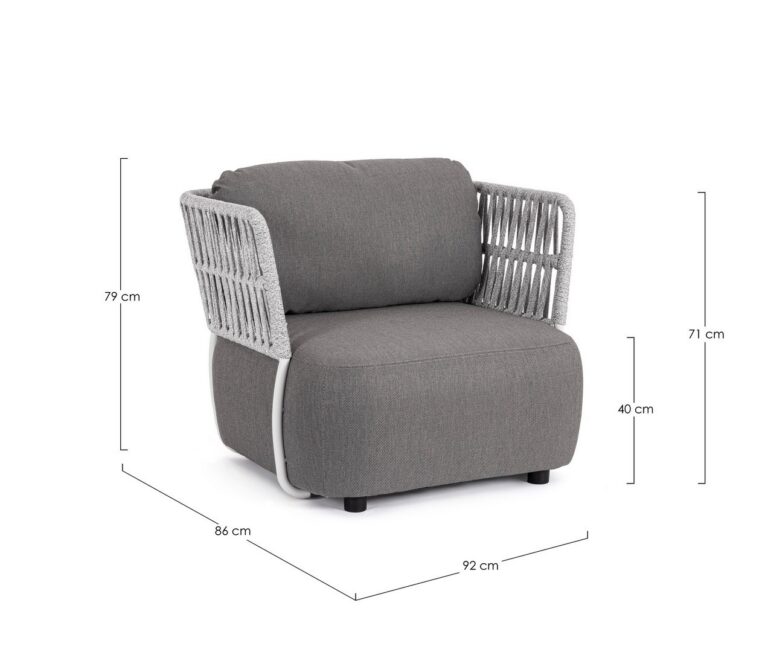 Bizzotto - Garden Armchair Palmer Grey - Image 5