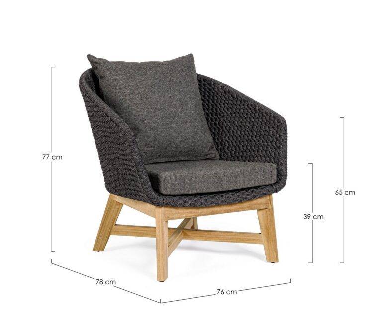 Bizzotto - Garden Armchair Coachella Charcoal - Image 9