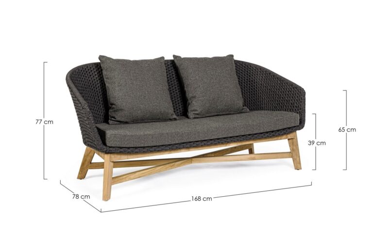Bizzotto - Garden Sofa Coachella Charcoal - Image 4