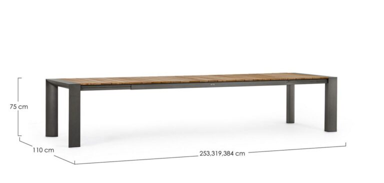 Bizzotto - Садовый стол Cameron Charcoal 253-384x110 — изображение 5