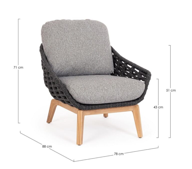 Bizzotto - Garden Armchair Tamires Charcoal - Image 15