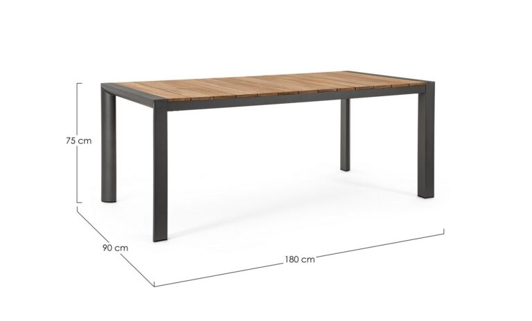Bizzotto - Outdoor Table Cameron Charcoal 180x90 - Image 9