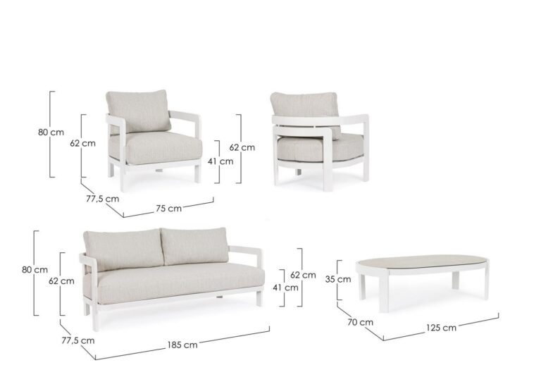 Bizzotto - Aiamööbli Komplekt Presley White - Image 16