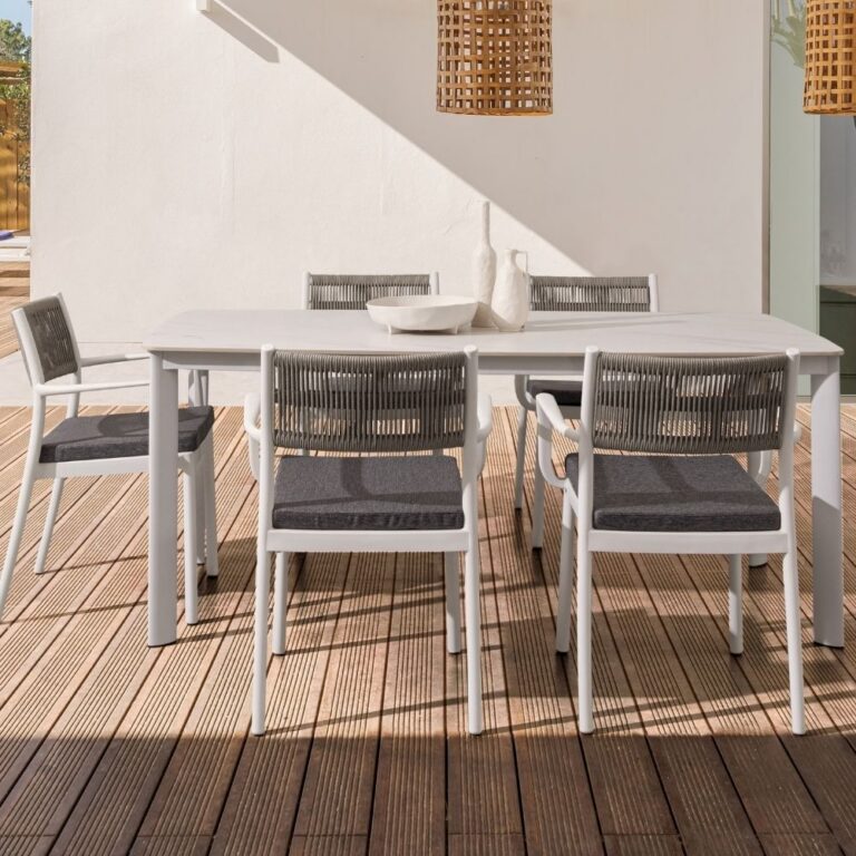 Bizzotto - Garden Chair Alvin Arm White-grey  - Image 2