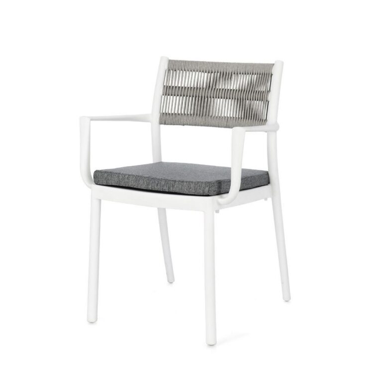 Bizzotto - Garden Chair Alvin Arm White-grey 
