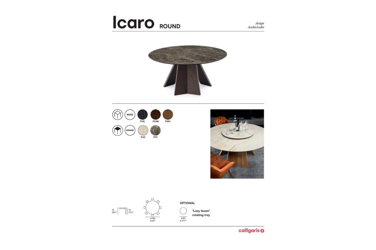 Calligaris - Ümmargune söögilaud Icaro CS4113-FD - Image 3