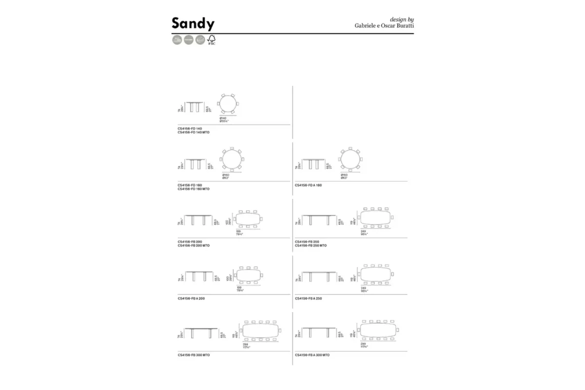 Calligaris - Round dining table Sandy CS4156-FD - Image 5