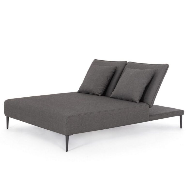 Bizzotto - Outdoor sun lounger Viper Double Charcoal