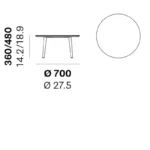 Pedrali - Coffee table Malmö 70X36/48 - Image 3