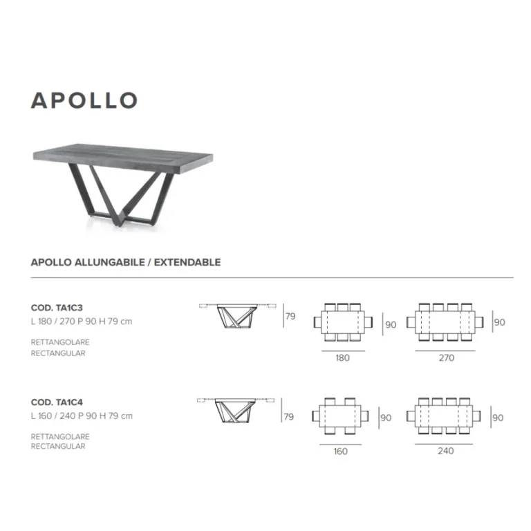 Target Point - Раздвижной обеденный стол Apollo 160 — изображение 7