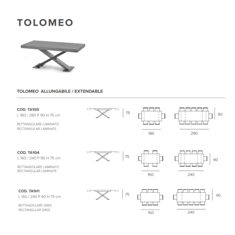 Target Point - Раздвижной обеденный стол Tolomeo 160 — изображение 6