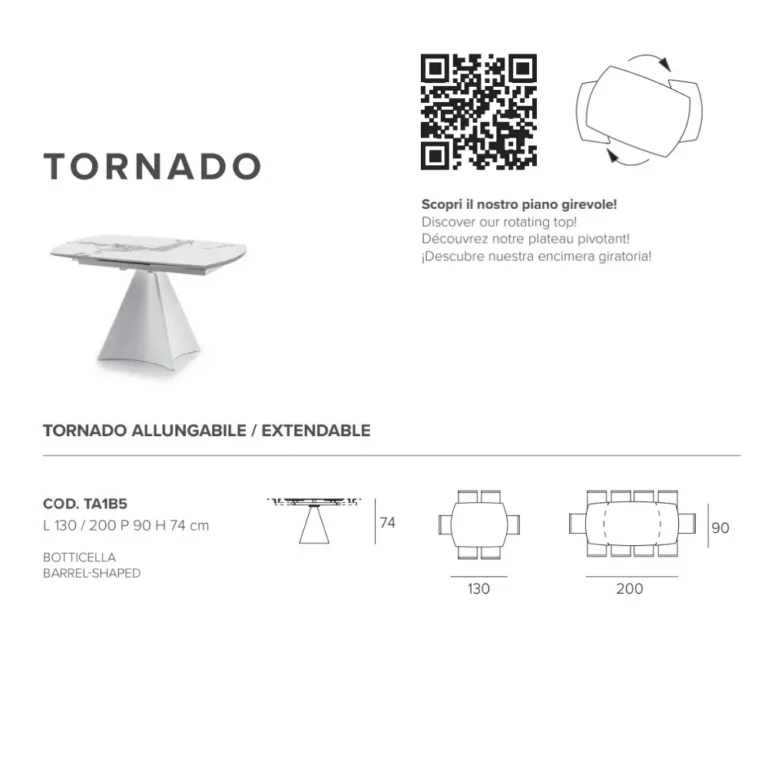 Target Point - Раздвижной обеденный стол Tornado 130 — изображение 7